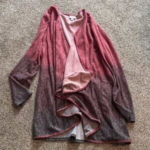 LuLaRoe Pink and Gray Ombre Cardigan